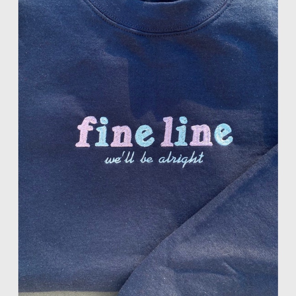 Fine Line Harry Styles Navy Crewneck Pullover Sweatshirt